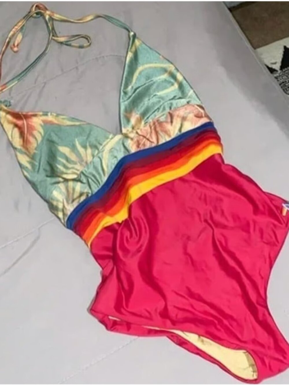 Aviator Nation ROCKER MERMAID One Piece Bikini Small CHERRY // KAUAI